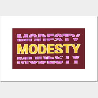 modesty text art Design Posters and Art